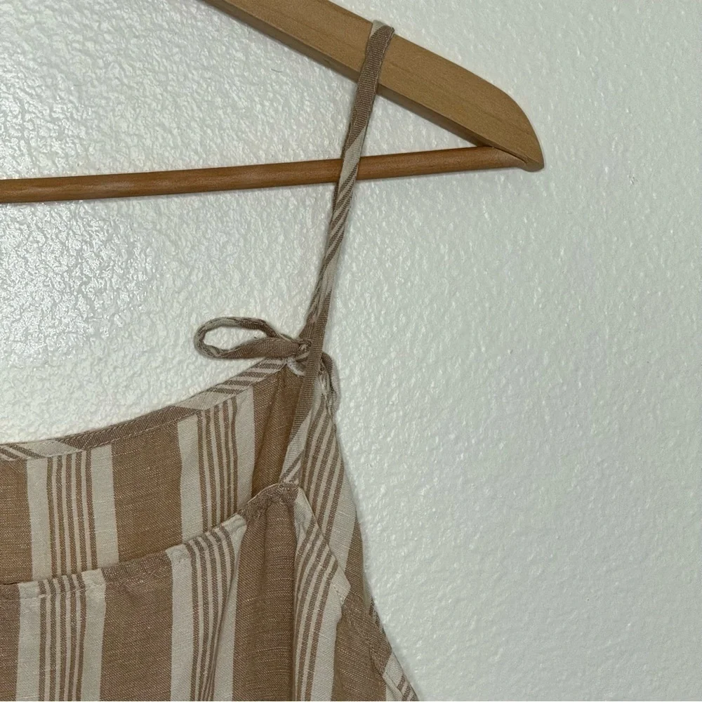 Madewell Striped Tie-Strap Wide-Leg Overalls SZ. XL